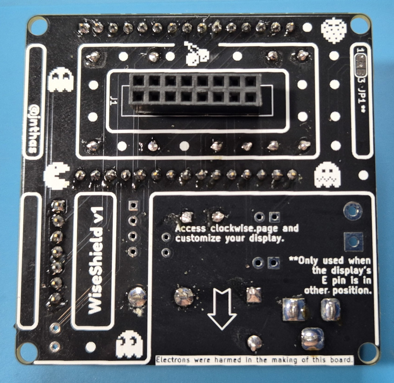 Picture of the PCB soldered Back