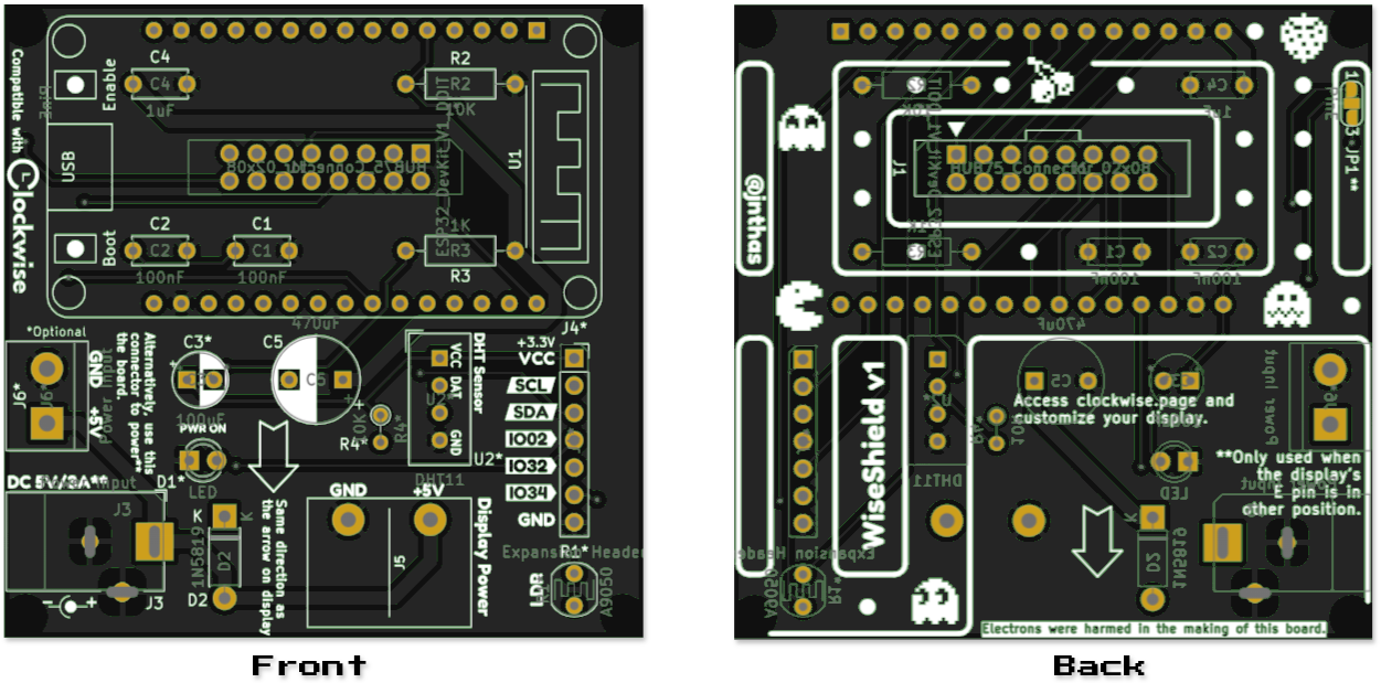 Picture of the PCB front and back